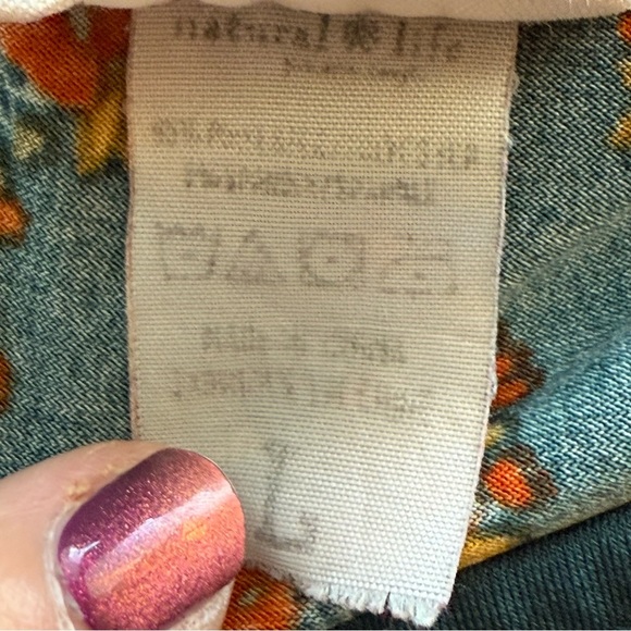 Natural Life Dark Floral Mini Dress Large Stretch Flower Boho Bohemian Forest - Picture 6 of 10